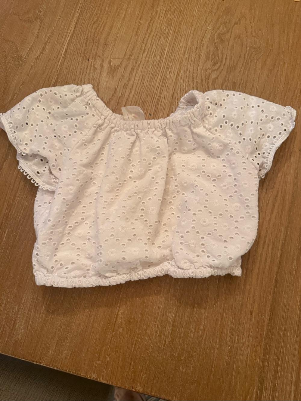 Crewcuts White Eyelet Off-Shoulder Top for Kids